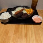 ハンバーグ＆海老フライ定食　『メイン、ライス、ソフトドリンク』